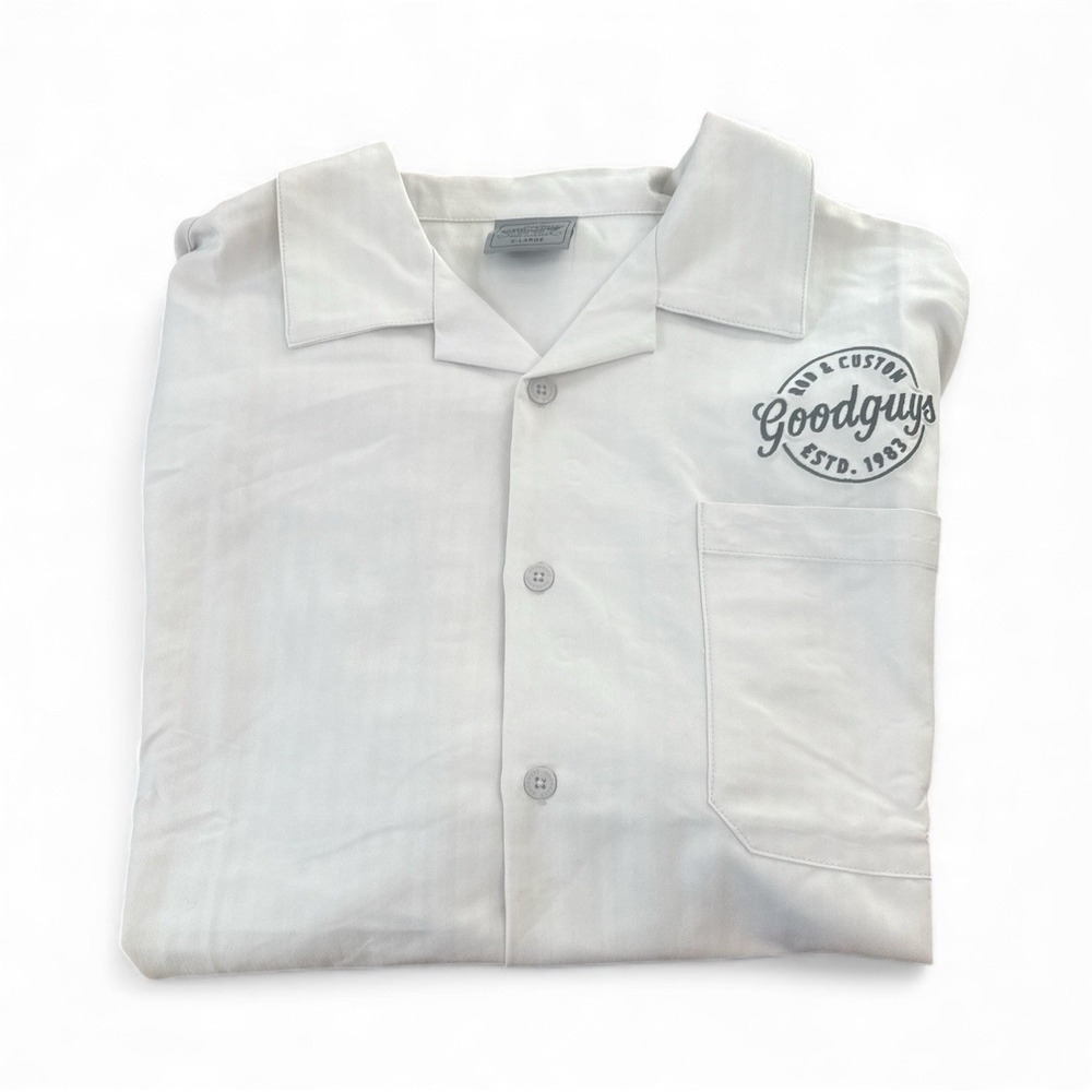 NWOT Goodguys Customs ESTD 1983 Lg Lightweight Button Down Auto Bowling Casual